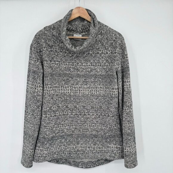 Columbia Womens Fair Isle Pattern Cowl Neck Sweater Size Medium Gray - Picture 3 of 14